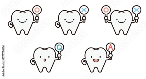 歯のイラストセット_クイズと質問