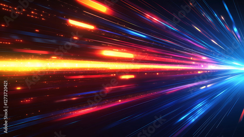 Futuristic Neon Speed Light Trails for Cyberpunk, Sci-Fi & Digital Art | Ideal for Websites & Branding,  digital art, website backgrounds, sci-fi themes, high-speed technology, innovation concepts, 