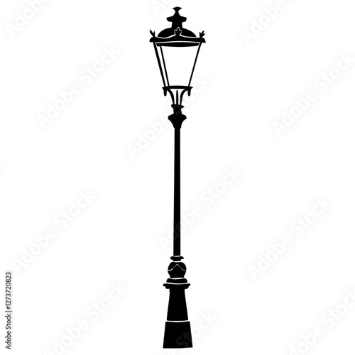 Vintage streetlights silhouette lamp illustration vector