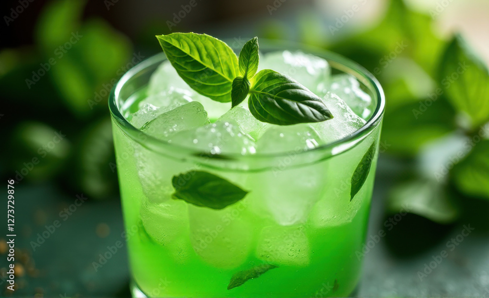 close up of basil smash cocktail close up of basil smash cocktail