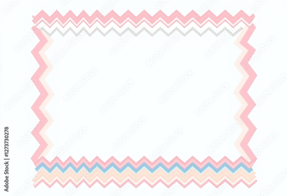 Pastel Zigzag Border Design Blank Frame Pastel Zigzag Border Design Blank Frame