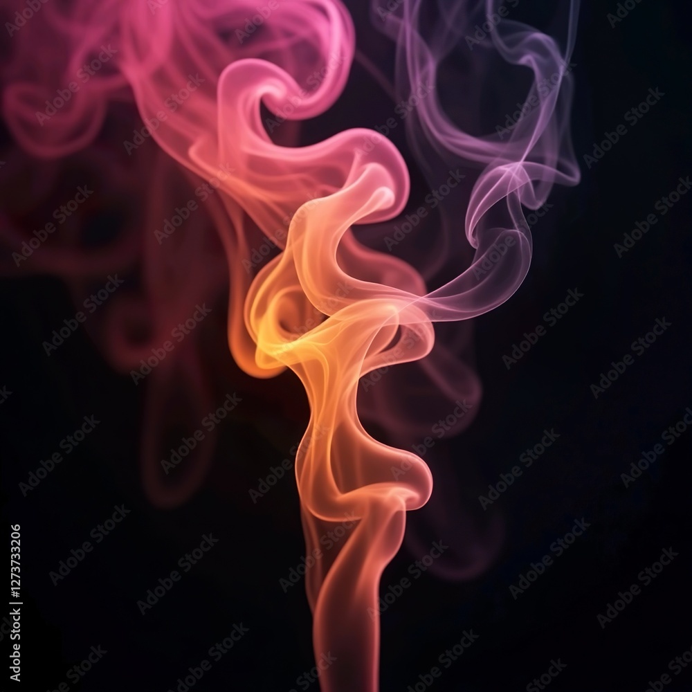 Obraz premium Colorful smoke on black background