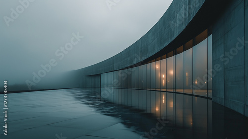 Futuristic Brutalist Architecture, Oppressive Government Beaurocracy, Big Brother - AI Generated