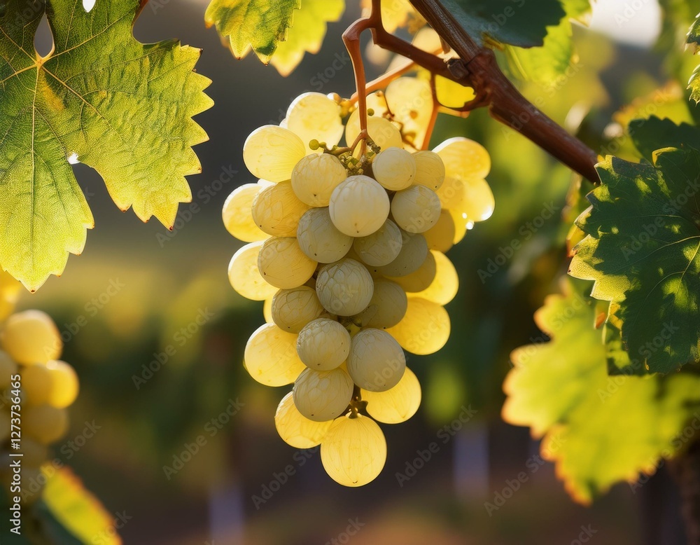 Fototapeta premium uvas blancas en las ramas de una vid