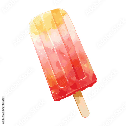 Popsicle illustration watercolor vibrant vector