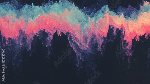 Abstract blue purple smooth glowing neon lines make up the background