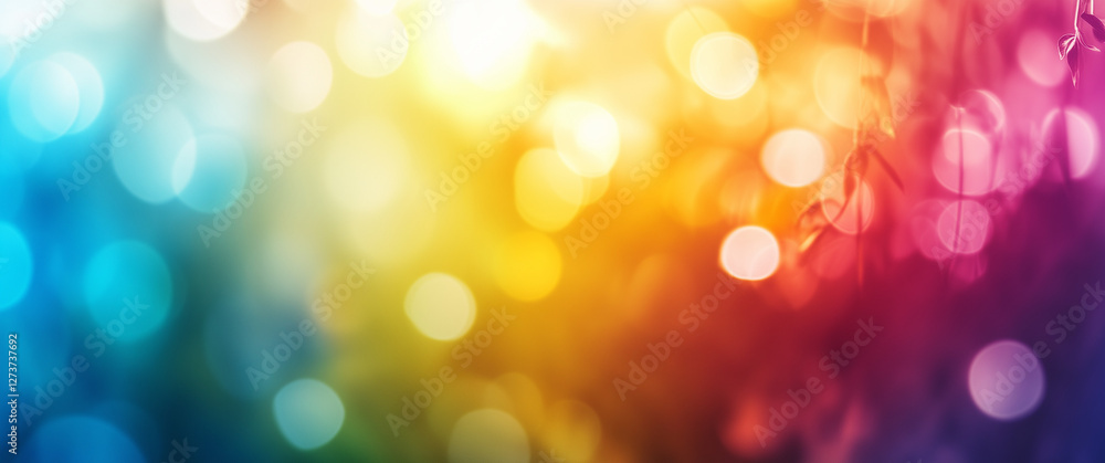Fototapeta premium Soft Dreamy Bokeh With Rainbow Color Fusion