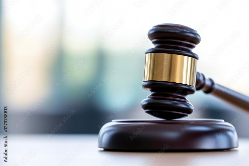 Close-Up of Justice Gavel on Wooden Desk Close-Up of Justice Gavel on Wooden Desk