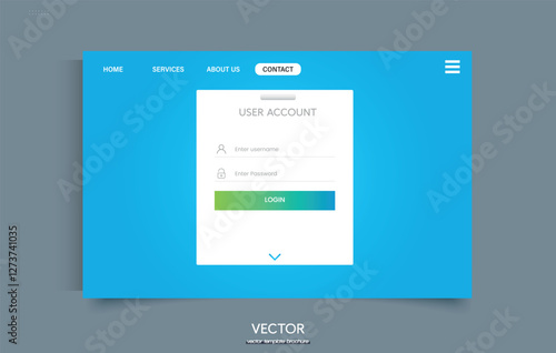  Login form for web site Material design. UI UX