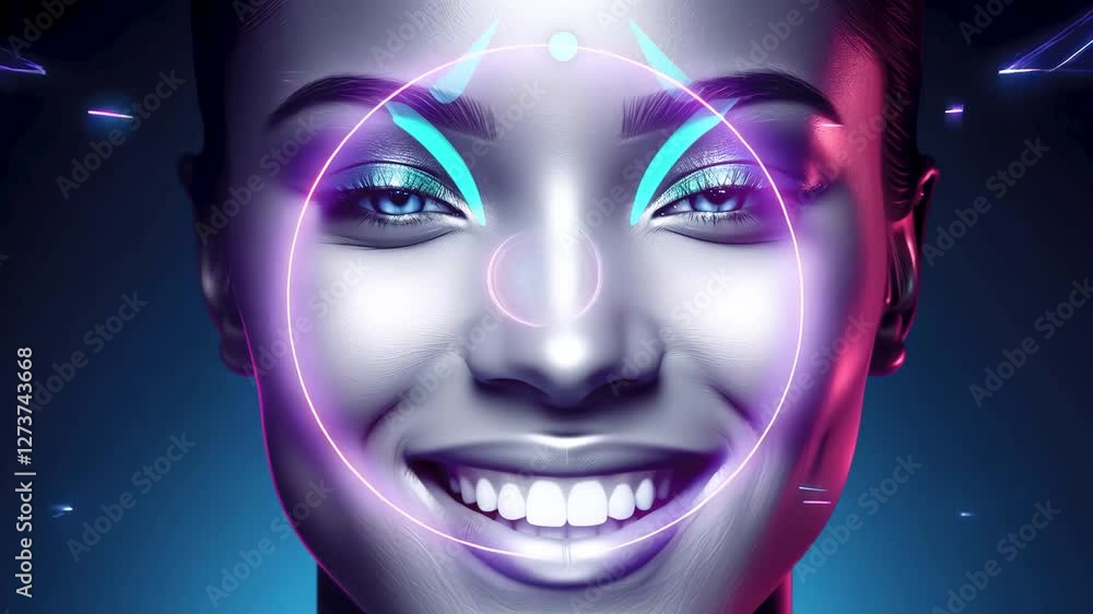 Vibrant digital portrait with expression Vibrant digital portrait with expression