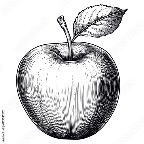 Apple art drawing sketch vector