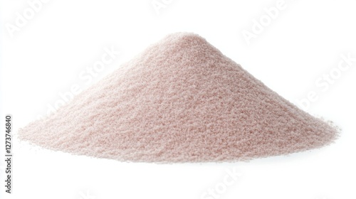 Pile of Pink Himalayan Salt on a White Background for Culinary and Wellness Uses