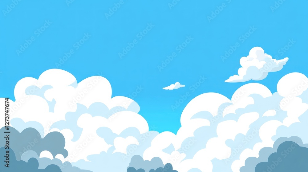 Blue sky with fluffy clouds, daytime, background for design Blue sky with fluffy clouds, daytime, background for design