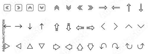 Arrow vector icon set. Set black arrows for web design.