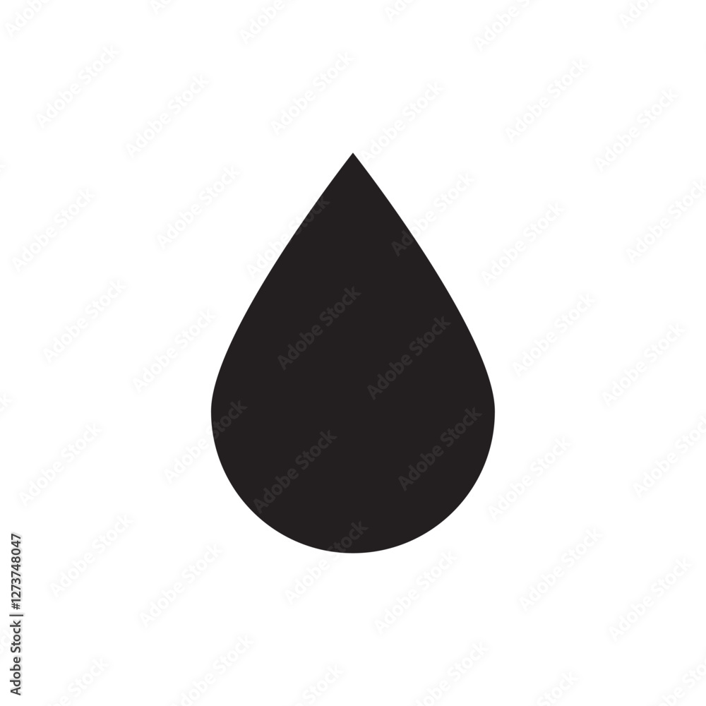 Abstract drop icons and falling droplets silhouettes set on white background Abstract drop icons and falling droplets silhouettes set on white background