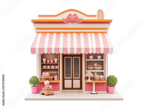 Isolated Pink Bakery Store