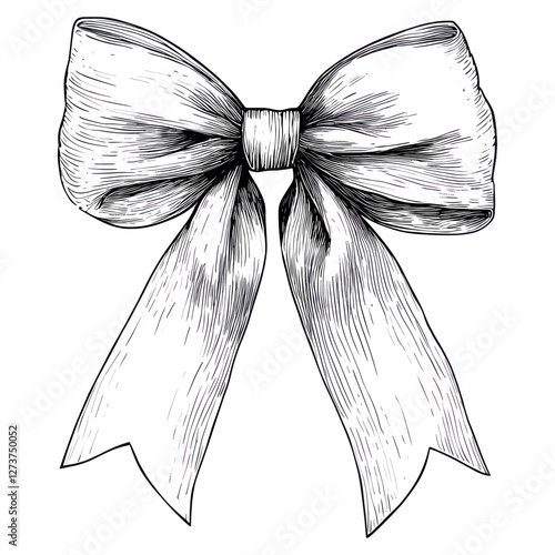 Cinch Bow illustration drawing style vector