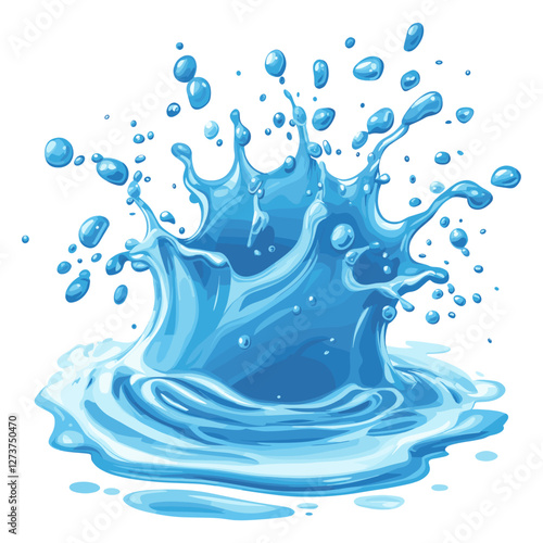 Water splash droplets blue splashing vector