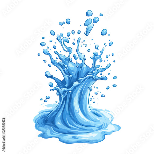 Water splash art illustration blue vector