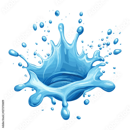 Water drop splash illustration droplets blue vector