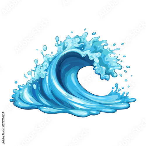 Water curve shape splash art illustration ocean vector