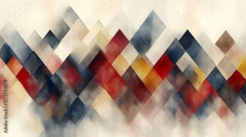 Abstract Geometric Mountain Range Art Design