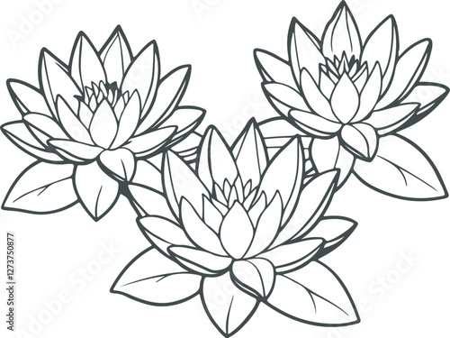 Black and white line art Silhouette   Daisy  flowers  vector doodle art in white background 