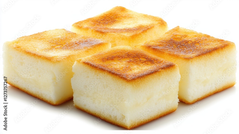 Pile of Golden Brown Sugar Cubes on White Background Close Up Studio Shot Pile of Golden Brown Sugar Cubes on White Background Close Up Studio Shot