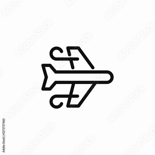 airplane flight icon sign vector