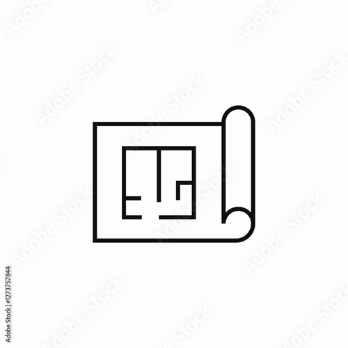 apartment construction plan icon sign vector