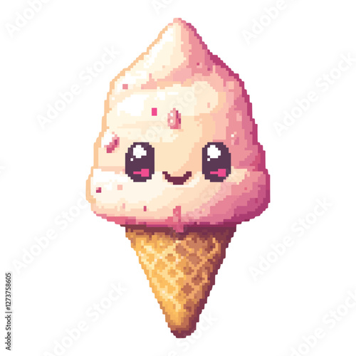 Icecream illustration design pixel vector