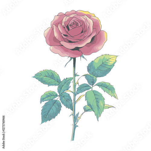 Rose illustration drawing flower vector