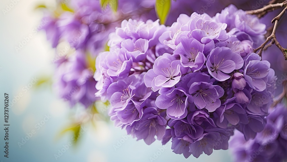 Jacaranda Tree's Purple Blossoms with Empty Space for Text Jacaranda Tree's Purple Blossoms with Empty Space for Text