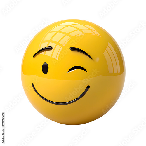 A smiling emoji with one eye closed, conveying a friendly wink