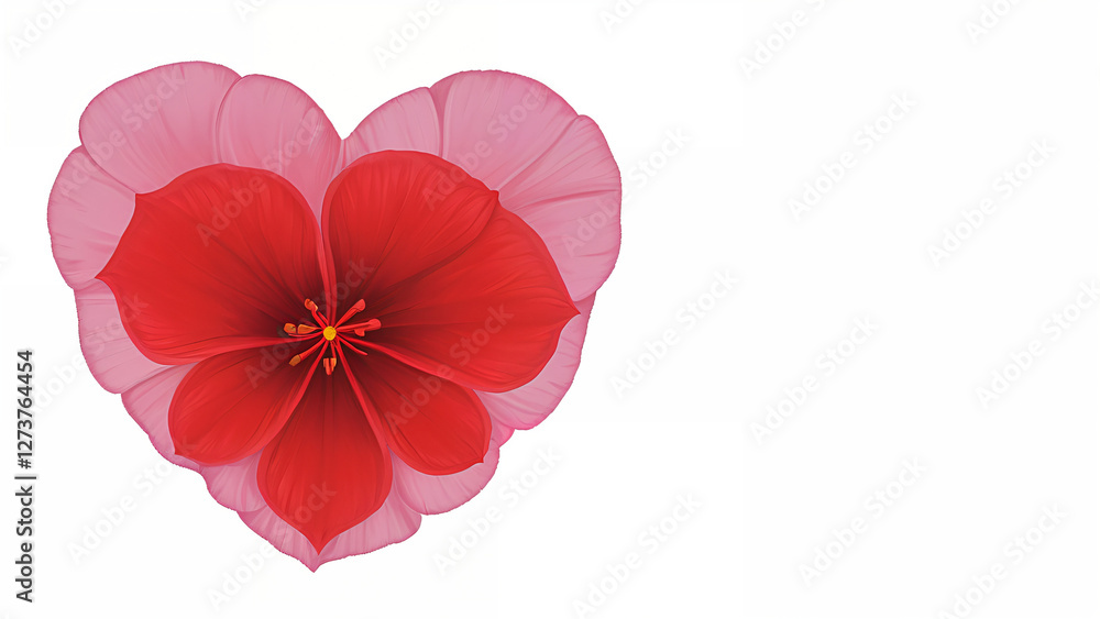 Obraz premium red heart shaped flower