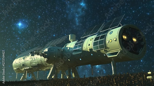 Wallpaper Mural Spacecraft Station Orbiting A Distant Planet Torontodigital.ca