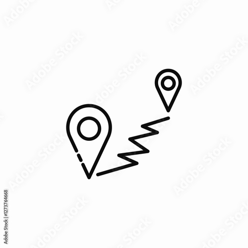 locations route icon sign vector