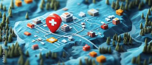 Map design for essential healthcare services during travel