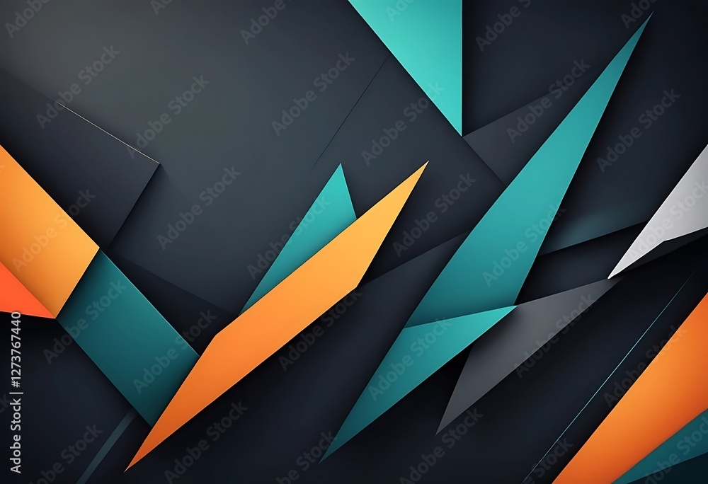 Obraz premium Angular Abstraction, A Dynamic Composition of Geometric Elements