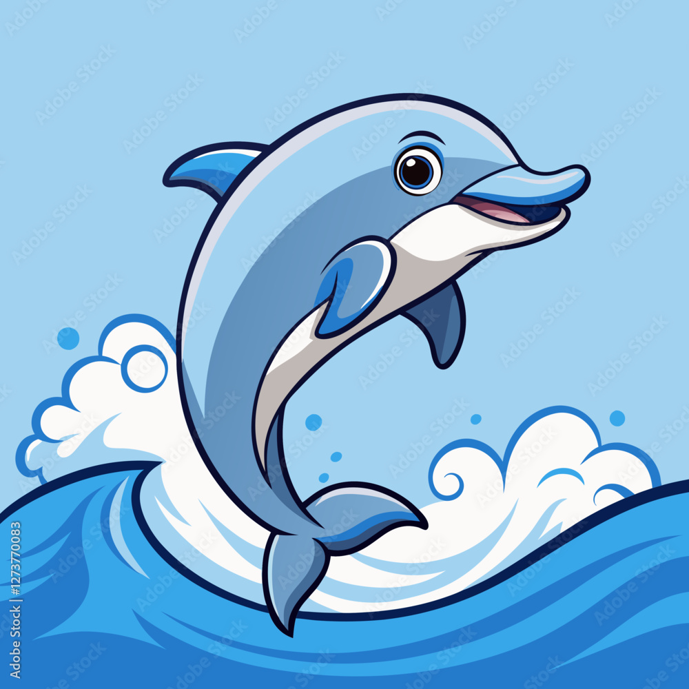 Fototapeta premium Jumping Fish Vector: Freshwater Fishing and Nature Illustration