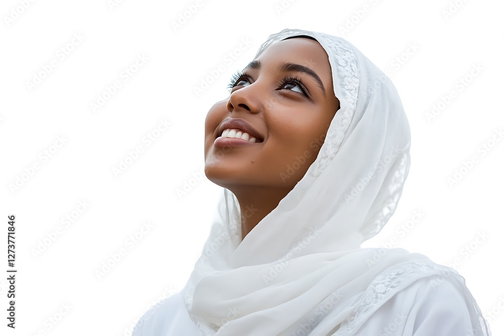 Young Muslim Woman Dressed in White Attire with Henna-Adorned Hands Holding a Lantern. Young Muslim Woman Dressed in White Attire with Henna-Adorned Hands Holding a Lantern.