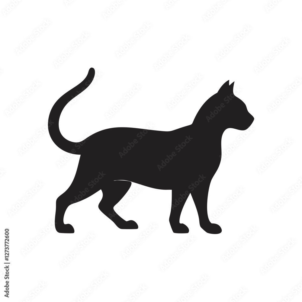 Elegant Black Cat Silhouette Vector for Recraft.ai Elegant Black Cat Silhouette Vector for Recraft.ai