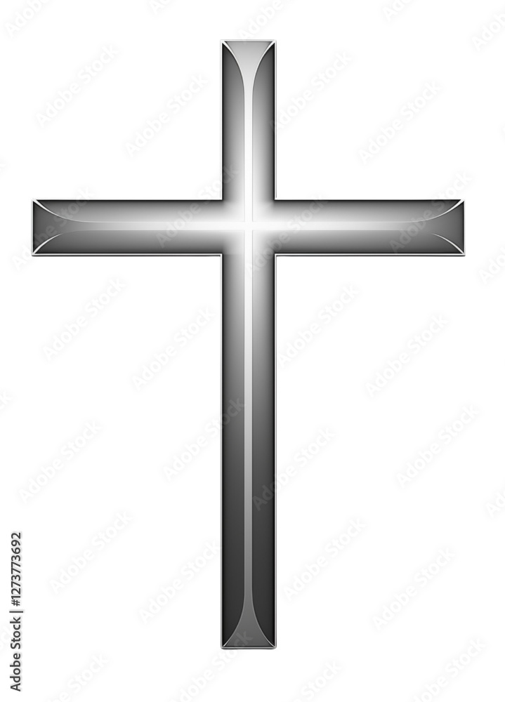 A simple metal cross, isolated on a tranparent background. Generative ai A simple metal cross, isolated on a tranparent background. Generative ai