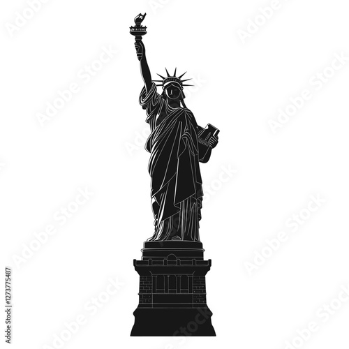 Statue of liberty silhouette statue sculpture landmark vector