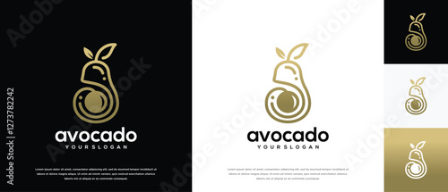avocado fruit logo design template. avocado logo icon nature