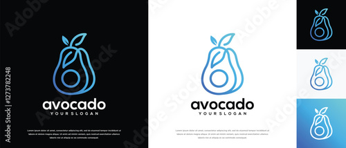 avocado fruit logo design template. avocado logo icon nature