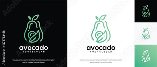 avocado fruit logo design template. avocado logo icon nature