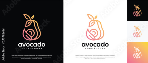 avocado fruit logo design template. avocado logo icon nature
