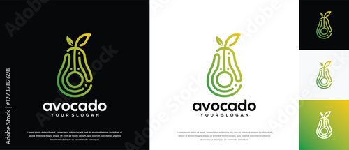 avocado fruit logo design template. avocado logo icon nature
