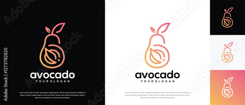 avocado fruit logo design template. avocado logo icon nature